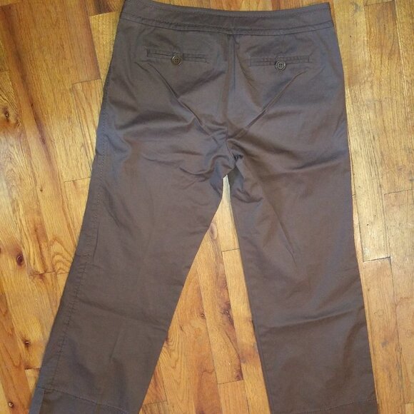 Trina Turk Pants straight leg Cropped Brown stretch 32x27.5 excellent condition - Picture 5 of 9